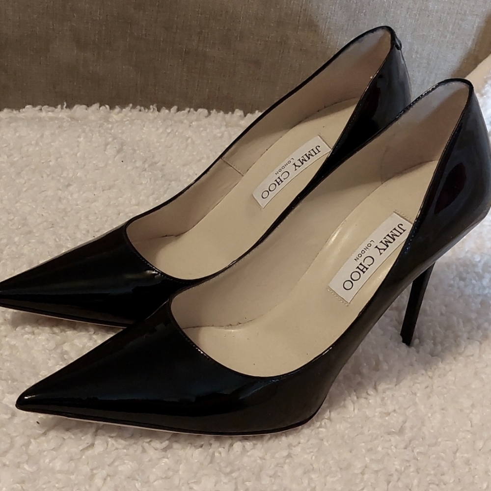 Jimmy Choo womens black patent high-heel pumps $200 ($299.97) US 10 (fits 8½-9)